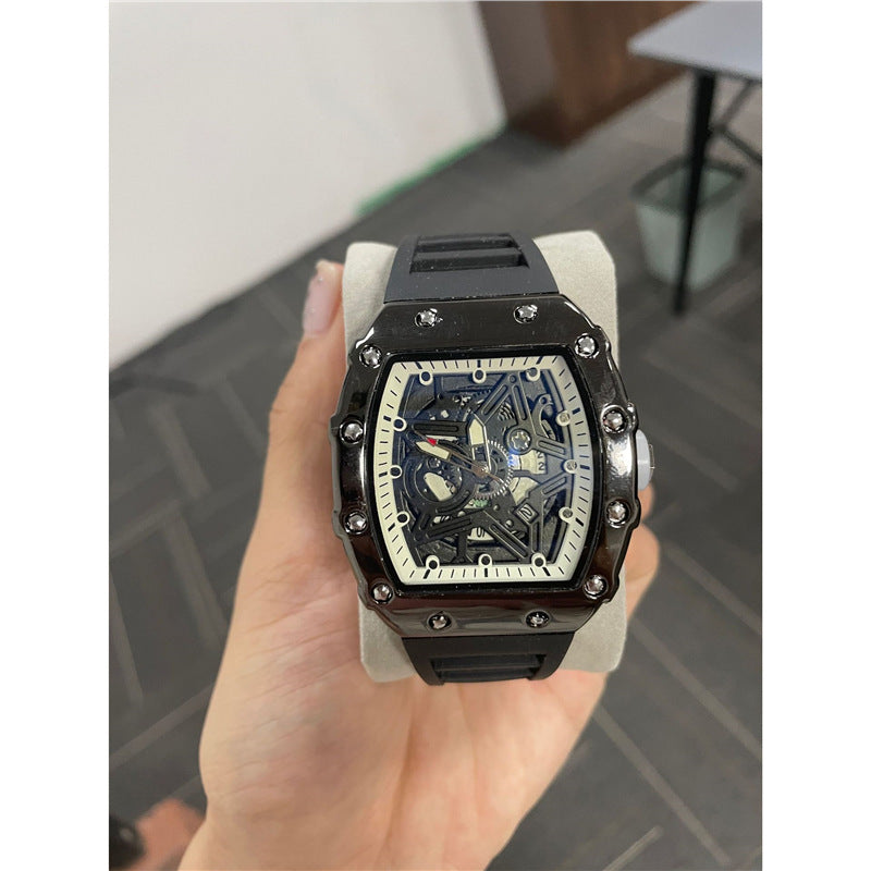 Cylindrical Mens Watch With Luminous Quartz Movementnon-wristwatch