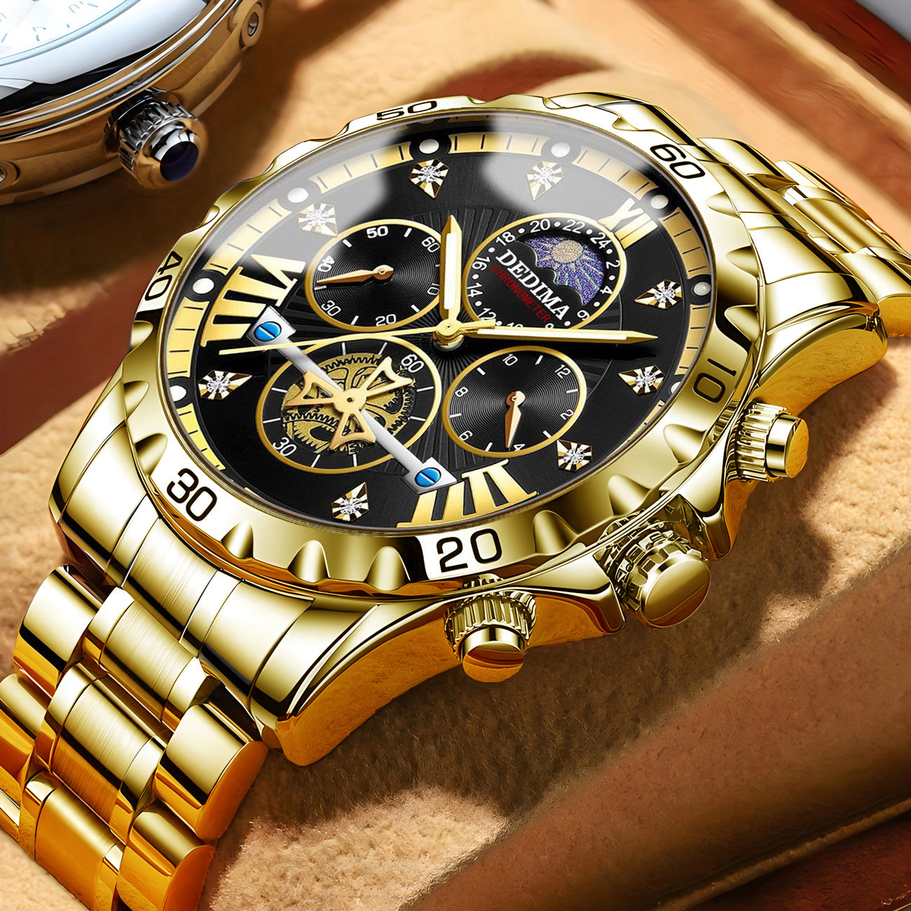 Business Luminous Waterproof Flywheel Quartz Watch